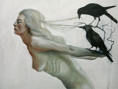 Della vita a cedere, 2013, olio e matita su tela, 70x100 cm